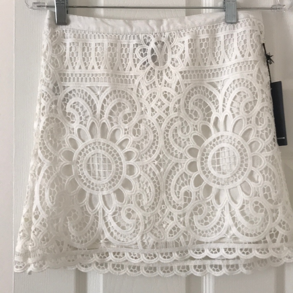 Ivory Cotton Lace Skirt